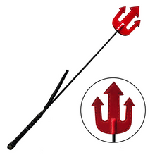 Load image into Gallery viewer, Rouge Leather Devil Riding Crop Red