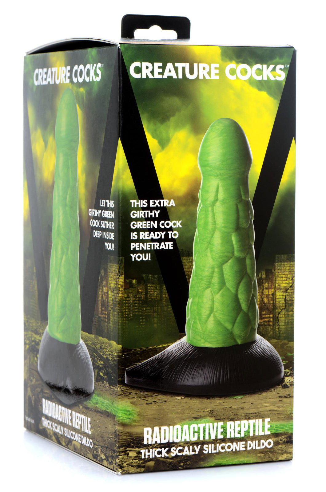 Radioactive Reptile Thick Scaly Silicone Dildo